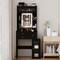 Small Vanity Desk with Sliding Mirror and Lights Black Makeup Vanities Set with Drawers Compact Dressing Table with Cabinet and Adjustable Shelves for Bedroom